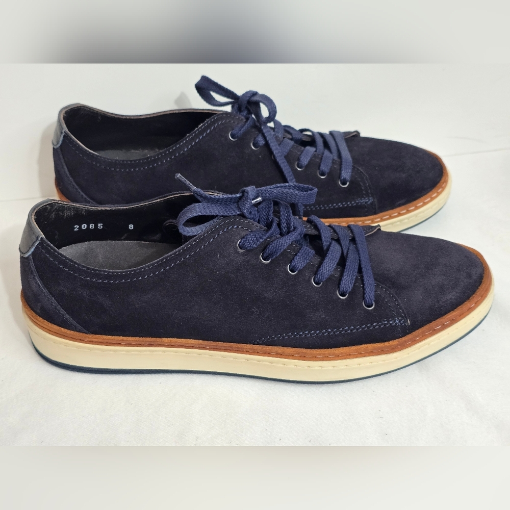 To Boot New York Adam Derrick Geoffrey Navy Suede Fashion Sneaker Size 8